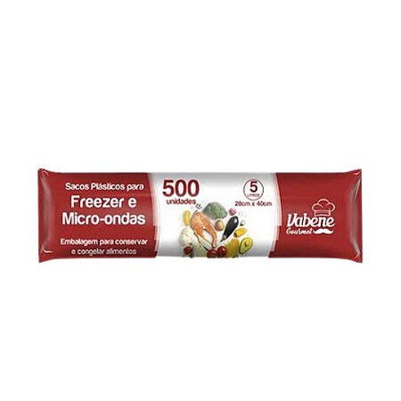 Bobina Picotada c/500un Saco Plástico Freezer e Micro-ondas 5L Vabene