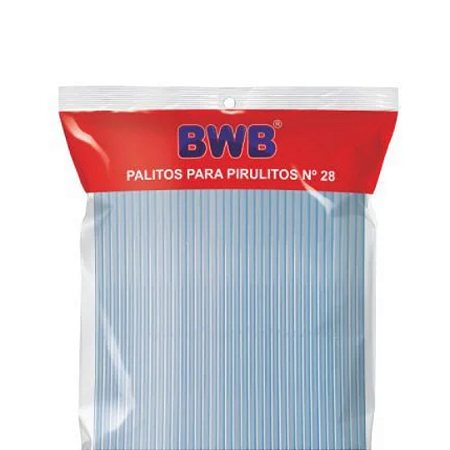 PALITOS P/ PIRULITO Nº 28 AZUL C/ 50 UN BWB