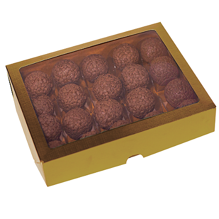 CAIXA LAMINADA C/ VISOR (20 DOCES) OURO C4676 - PCT C/ 10 UNIDADES