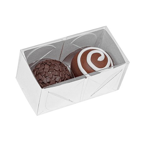 100 CAIXAS BASIC P/ 02 DOCES 4X8X4CM BRANCO C4647 IDEIA
