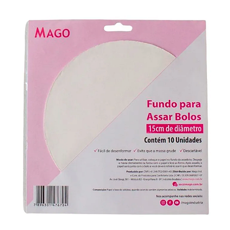 FUNDO PARA ASSAR BOLOS 15CM 10UN MAGO
