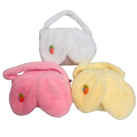 BOLSA DE PELUCIA ORELHA COELHO PÁSCOA SORTIDO CROMUS