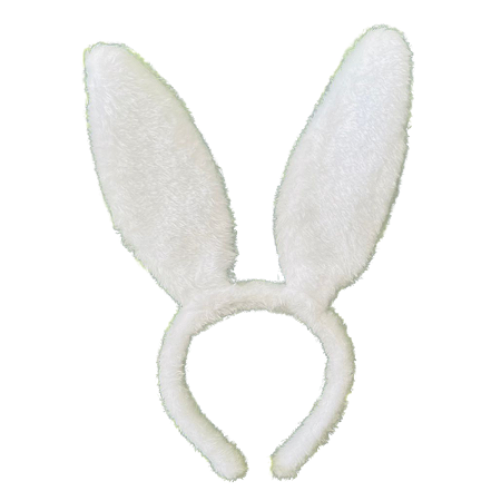 TIARA C/ ORELHAS DE COELHO BRANCO CROMUS