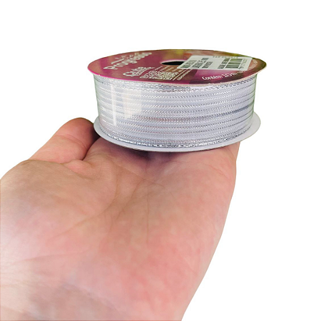 FITA METALIZADA M007-025 25 mm COR  218 PRATA ROL 10 metros