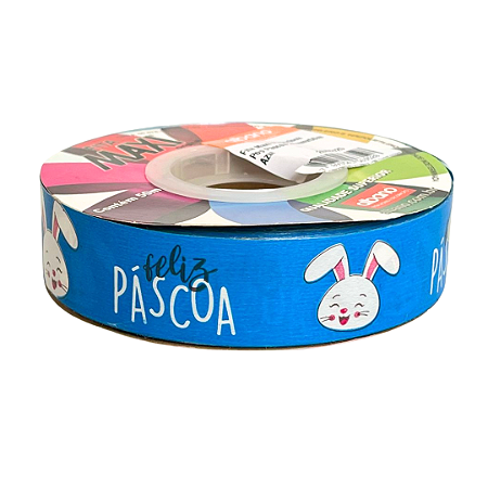Fita Maxi Paperlook Pop Pascoa 24mmx50m Azul Albano