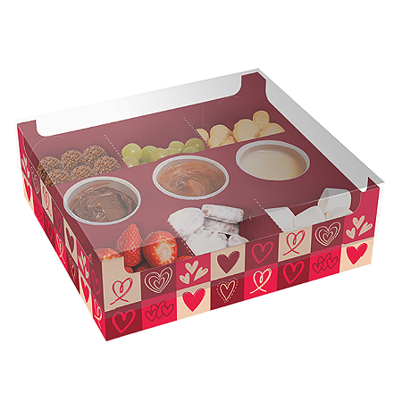 5 CAIXAS FONDUE 8x24,5x22cm - CORAÇÕES C5478 IDEIA