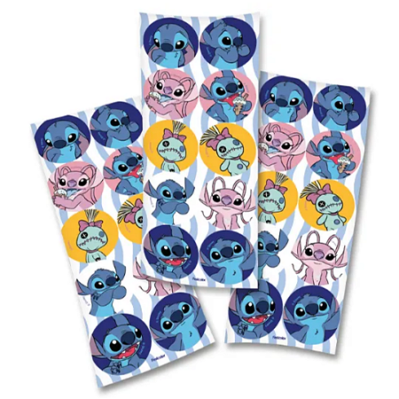 CARTELA ADESIVOS REDONDOS STITCH NEW C/30 UN FESTCOLOR
