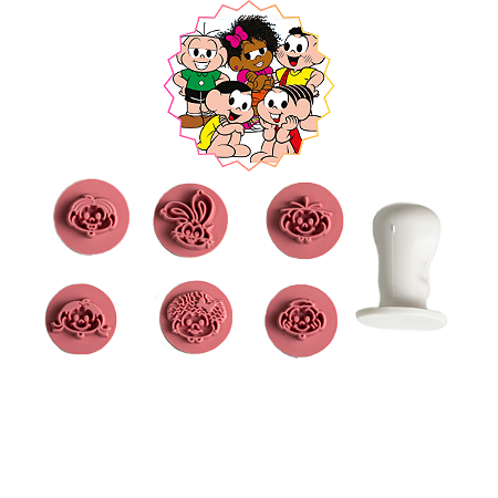 Kit Carimbos Turma da Mônica Para Doces 2,5cm Blue Star
