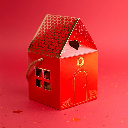 CAIXA MINI PANETONE CASINHA NATAL LUZ PCT C/ 10 UN C5675 IDEIA