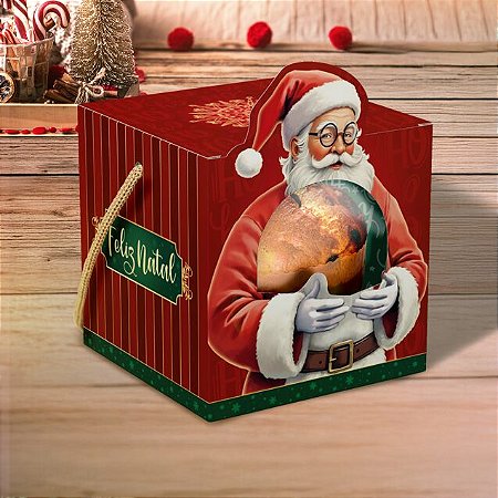 CAIXA MINI PANETONE C/ VISOR E ALÇA NOEL PCT C/ 10 UN C5704 IDEIA
