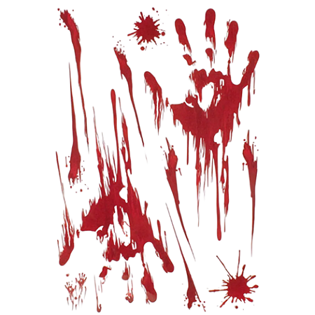 ADESIVO HALLOWEEN MÃO C/ SANGUE PLAST 25,5X35CM