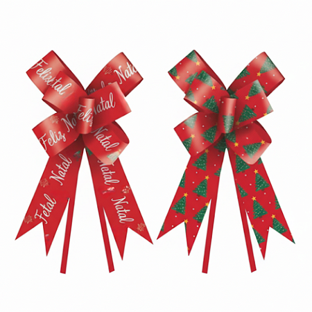 LAÇO PRONTO NATAL SORTIDO 32MM PT C/10 UN CROMUS