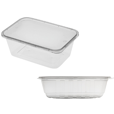 KIT POTE C/ TAMPA RETANGULAR PP 500ML C/ 10UN PLASTILÂNIA