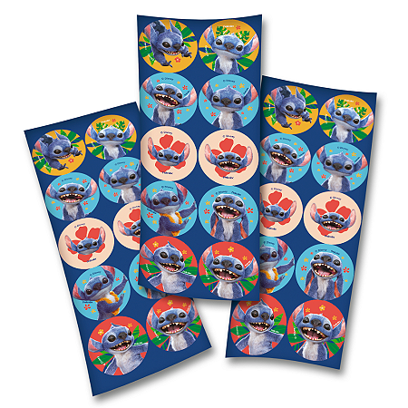 CARTELA DE ADESIVO LILO E STITCH LIVE ACTION C/ 30 UN FESTCOLOR
