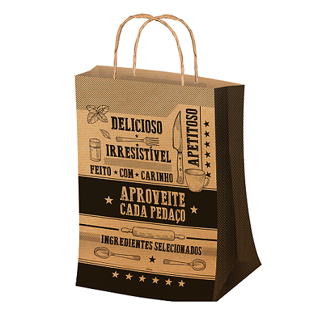 SACOLA G FRASES KRAFT 26X32X16CM PCT C/ 50 FESTCOLOR
