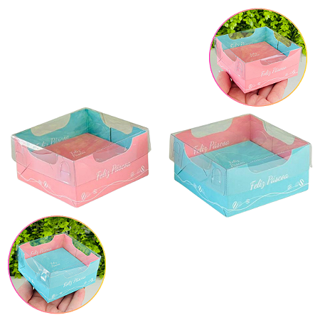 Caixa Encanto Kids 50g Dupla Face Páscoa Azul e Rosa c/5un C4795 Ideia