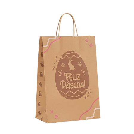 SACOLA ECO (P) PASCOA FELIZ - PCT C/ 10 UNIDADES C4711 IDEIA