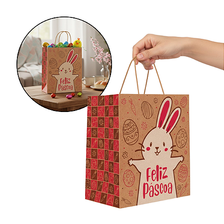 SACOLA ECO PP MAGENTA - PASCOA DIVERTIDA - PCT  C/ 10 UN C5334 IDEIA