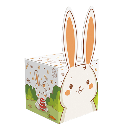 CAIXA ORELHA P/ 01 DOCE - PASCOA COLORIR - PCT C/ 10 UNIDADES C5815