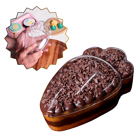Cake Box Cenoura Páscoa c/ Tampa Alta Transparente 750ml BlueStar