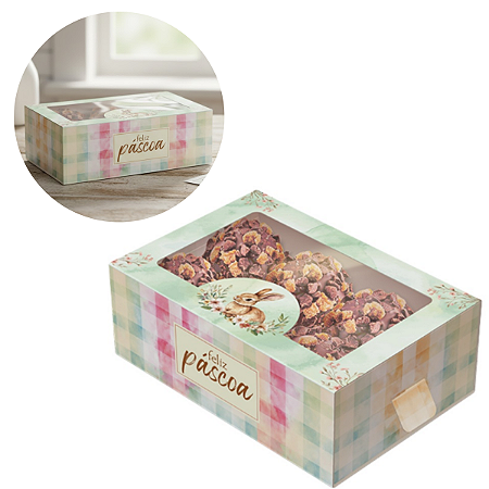 CAIXA 6 DOCES GAVETA C/ VISOR - PASCOA ENCANTOS - PCT C/ 10UN C5842