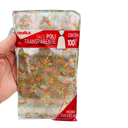 Saco Transparente Páscoa Cenourinha 11x19,5cm c/100un Cromus