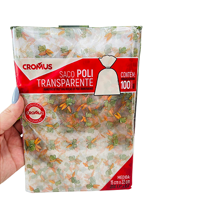 Saco Transparente Cenourinha Páscoa 15X22 c/100un Cromus