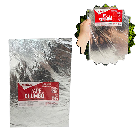 Folha Chumbo Prata 32x22 Pct c/100un Cromus