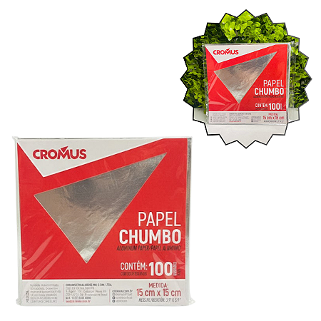 Folha Chumbo Prata 15x15 Pct c/100un Cromus