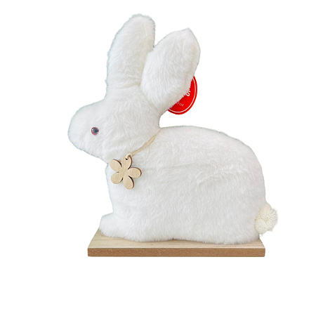 Coelho Sentado Pelúcia Branco 30cm C/1un Cromus