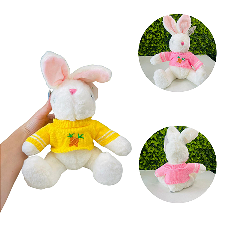 Coelho Pelúcia C/Suéter Sortido 30cm C/1un Cromus