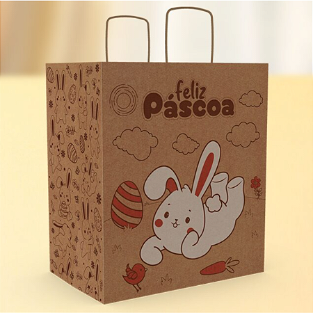 10 Sacolas Eco G Páscoa Colorir C5905 Ideia