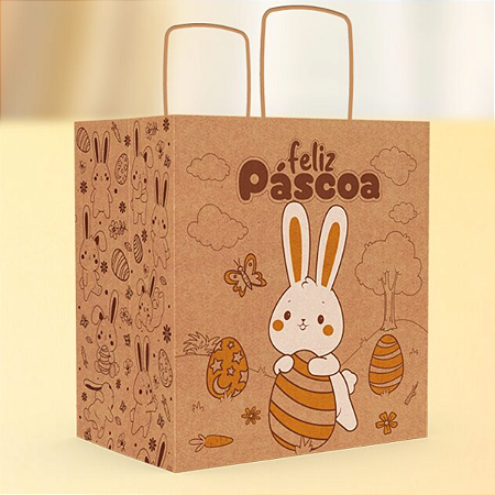 10 Sacolas Eco M Páscoa Colorir C5904 Ideia