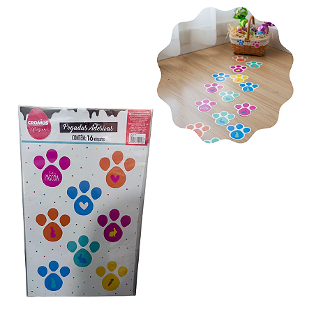 16 Adesivos Cartela G Bliss Pegadas De Coelho Páscoa 18100163 Cromus