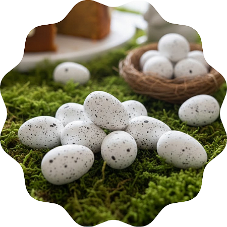 36 Mini Ovos Decorativos Branco Páscoa 1064504 Cromus