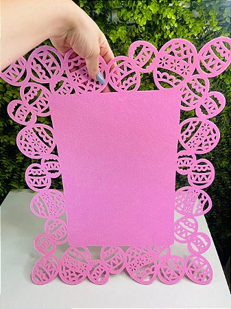 Lugar Americano Tapete Com Borda De Ovo Rosa Páscoa 50x40cm 1025036 Cromus