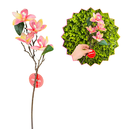 Haste Orquídea Cymbidium Com Folhas 48cm 1086460 Cromus