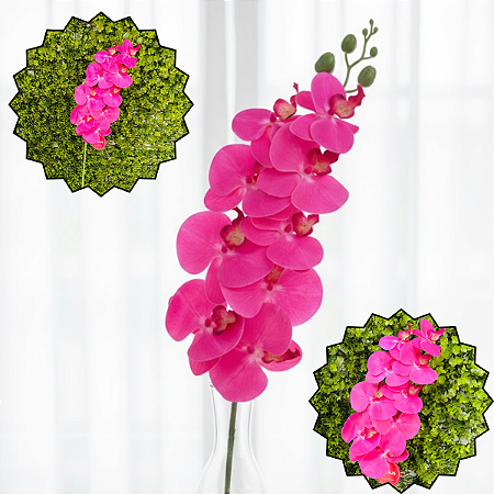 Haste Orquídea 98cm Rosa Artificial Cromus 1086408