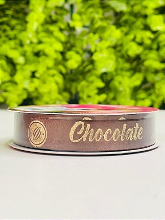 Fita Cetim Rolo 15mmx10m Cor 484 Páscoa Chocolate Gourmet Decorativo ECF003H