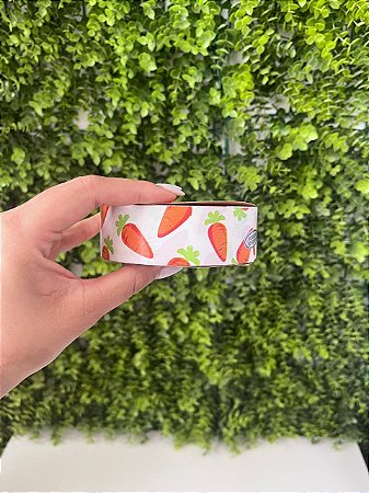 Fita Maxi PaperLook Cenouras 32mmx50m Branco/Laranja