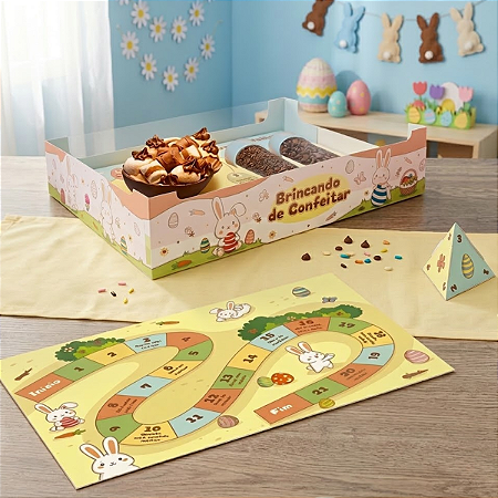 5 Caixas Mini Confeiteiro Encanto Páscoa Colorir Embalagem C5931 Ideia