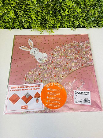 Saco p/ Ovo Pratik Metalizado Doce Jardim 35cmx35cm 25fls Rosa - Albano