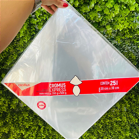 25 Sacos Express 350/500g Para Ovo De Páscoa Incolor 39x39cm 88109501 Cromus