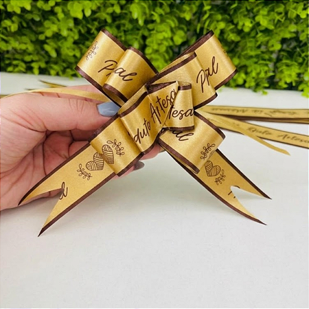 Laço Pronto Produto Artesanal Ouro 30mm Pct C/10un Cromus 18400173