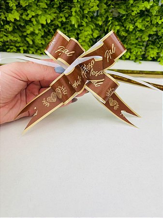 Laço Pronto Produto Artesanal Marrom 30mm Pct c/10un Cromus 18400176