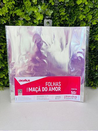 Folha Para Doces Caramelizada 25x25 Nacarado Pacote C/50un Cromus 12000282