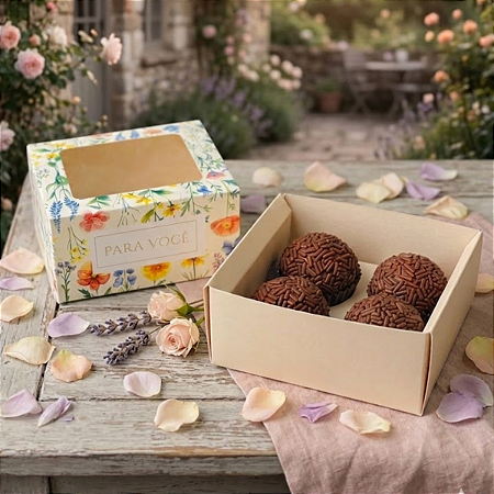 10 Caixas Para 4 Doces Gaveta Com Visor Atelier Das Flores C5990 IDEIA