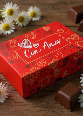 10 Caixas Practice Para 6 Doces Com Amor Dia Das Mães Namorados Brigadeiros Embalagem C6010 Ideia