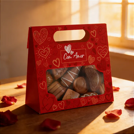 10 Sacos Practice Com Visor E Alça Amor Em Caixas Presente Dia Das Mães Namorados Brigadeiros Embalagem C5965 Ideia