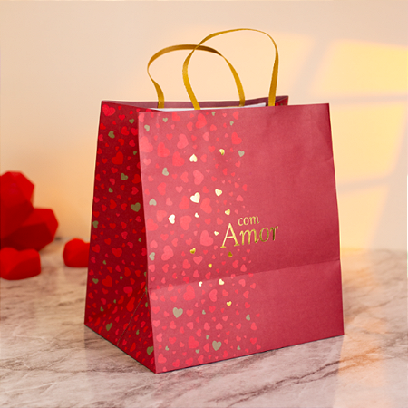 10 Sacolas Amor Clássico Presente Dia Dos Namorados Mães Chocolate Pelúcia Flores C5956 Ideia